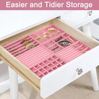 12Pcs Velvet Stackable Jewelry Trays, Jewelry Drawer Organizer, Large Removable Display Jewelry Tray, Necklace Bracelet Storage Box for Earring, Ring, Brooch, Watch (Pink) - color: Pink