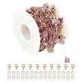 KYUNHOO 5 Meters Gold Plated Brass Chain for Jewelry Making Purple Irregular Natural Stone Crystal Necklace Chains Bulk with Jump Rings and Lobster Clasps - color: Natural Stone-Purple