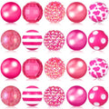 Ferreve 20 Pcs Chunky Bubblegum Beads 20mm Focal Pen Large Rhinestone Pearl Beads for DIY Beadable Pen School Jewelry Making Keychain Craft Making(Hot Pink) - color: Hot Pink