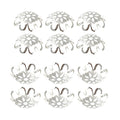 500PCS 10mm Gold Tone Flower Bead Caps Hollow Flower Bead Caps for Jewelry Making (Silver) - color: silver