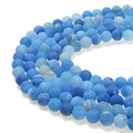Natural Gemstone Loose Beads Matte Approxi 15.5 inch DIY Bracelet Necklace for Jewelry Making (8mm, B07JFMWHGV) - color: Blue Frosted Agate, size: 8mm