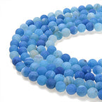 Natural Gemstone Loose Beads Matte Approxi 15.5 inch DIY Bracelet Necklace for Jewelry Making (8mm, B07JFMWHGV) - color: Blue Frosted Agate, size: 8mm