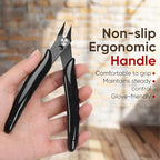 5 Inch Flush Cutters, 10 Pack Micro Wire Cutters, Sharp Zip Tie Cutter, Precision Wire Cutters for Crafting, Jewelry Making, Plastic Models, 3D Print, Electronics, Floral - color: Black ( 10 Pack )