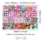 1000PCS Polymer Clay Beads Bracelet Making kit, 24 Style Cute Fun Beads Animal Beads Charms for Jewelry Necklace Earring Making DIY Accessories for Women Girls - color: F1#Style 5