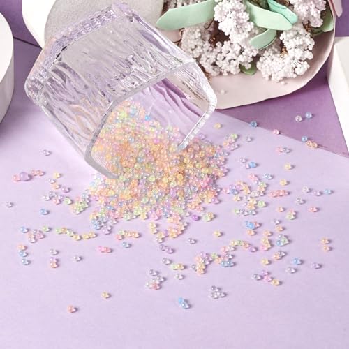 Beadthoven 1998pcs 2mm Luminous Bubble Beads - 9 Colors, No Hole, Glow in The Dark Droplet Balls for Resin Crafts, DIY 3D Nail Arts, Shaker - size: 2mm