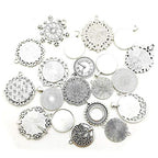 20pcs Mixed Fit 25mm Blank Bezel Pendant Trays Base Cabochon Settings Trays Pendant Blanks for Jewelry Making DIY Findings (M280) - color: Antique Silver 25mm