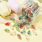 Ipotkitt 100 Pcs Colorful Glass Water Drop Charms Faceted Crystal Teardrop Bead Charms Drop Shaped Dangle Charms for DIY Earrings Necklace Jewelry Making - color: 100pcs-Big Drop Charms-20~21mm