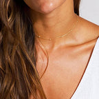 Aisansty Dainty Layered Choker Necklaces Handmade Coin Tube Star Pearl Pendant Multilayer Adjustable Layering Chain Gold Plated Necklaces Set for Women - color: Gold, style: Gold-Twist Disc