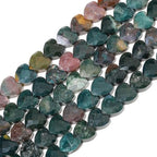 22pcs Faceted Heart Stone Beads Natural Indian Agate Bead 8mm Crystals and Healing Stones for Jewelry Making Supplies, Friendship Bracelet Kit, Love Gifts - color: Indian Agate