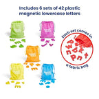 hand2mind Rainbow Lowercase Magnetic Letters, Plastic Magnetic Letters for Classroom, Alphabet Letters for Kids, Letter Recognition for Kindergarten, Word Building Letter Magnets for Kids (Set of 6)
