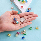 Cheriswelry 100pc Faceted Column European Large Hole Beads AB Color Transparent Resin Crystal Loose Spacer Slide Charms European Bracelet Beads for DIY Snake Chains Earring Jewelry Making 11.5x8mm - color: Faceted -Column