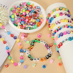 500 Pieces Polymer Clay Beads for DIY Jewelry Making, 24 Style Cute Clay Bead Animal Beads Flower Football Sports Beads Charms for Bracelets Necklace Crafts Kits for Adults Women
