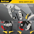 HURRICANE 3 pc Aviation Tin Snips Set, 10 inch Metal Cutter Shears for Cutting Sheet Metal, Cr-V Blades, Straight Left and Right Aviation Snips, with Ergonomical TyreGrip Handle and Safety Latch - size: 3 Piece Regular Set: Straight, Left, Right