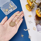 DICOSMETIC 20Pcs 5 Styles Star Link Charms Stainless Steel Link Pendnats Golden Hollow Sun Link Connector with Double Loops for DIY Jewelry Making, Hole: 1.4~1.8mm