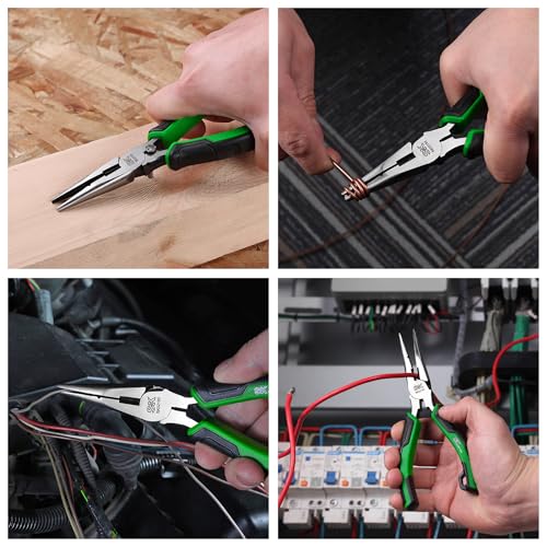 SK 6-Inch Long Nose Pliers, Needle Nose Pliers, High Carbon Steel, Ergonomic Anti-slip Handle for Comfortable Grip - style: 6-Inch Long Nose Pliers