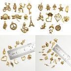 CHuangQi 100pcs Bulk Lots Jewelry Making Charms, Mixed Smooth Metal Charms, Pendants Bracelet Necklace Jewelry Making and DIY Craft Accessories - color: Gold_100