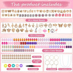 Uniartfy Charm Bracelet Making Kit, 305 Pieces Jewelry Making Kit Supplies for Girls 8-12, Birthday Gifts, DIY Arts Crafts for Teens Women Kids Ages 5 6 7 8 9 10 11 12 Years Old with Organizer Box - color: Gold