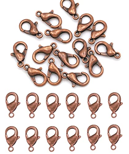 MSCFTFB 300 Pieces Mini Lobster Clasps Metal Lobster Claw Clips Fastener Hooks for Bracelet Necklace Choker Jewelry Making Findings DIY Keychain Bag Phone Dangle Charms (6x12mm,Antique Copper) - color: Copper
