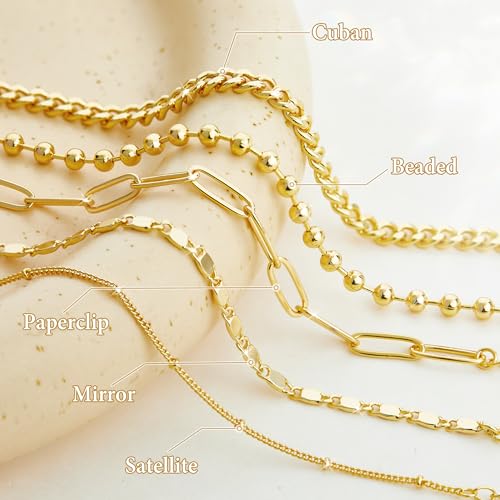 Gold Bracelets Set for Women Stack, Chunky Thick Bracelets Stack for Women Trendy, Simple Dainty Thin Gold Plated Cuff Stackable Bracelets With Beaded Cuban Paperclip Snake Rope Bangle Hand Chain Jewelry - style: Style 03-gold