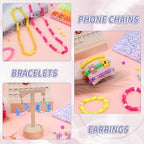 QUEFE 5 Boxes Bracelet Making Kit 120 Colors Pony Beads Kandi Beads Kit 4700pcs Kandi Starter Kit Rave Beads Friendship Bracelets with Letter Bead Pony Beads Kit for Beginners - color: 120-color
