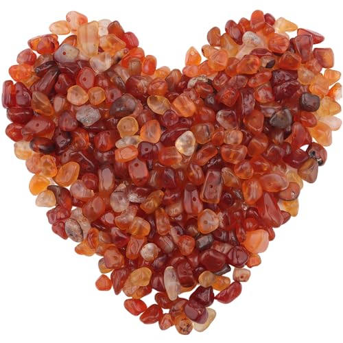 400pcs Natural Chip Stone Beads for Jewelry Making Red Agate 5-8mm Irregular Gemstones Healing Crystal Loose Rocks Bead Hole Drilled for Ring Earrings Necklace Bracelet Making DIY Art Crafts - color: Red agate(2 Strands-62")