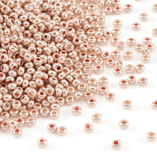 Craftdady 11/0 Metallic Gold Round Glass Seed Beads 2.3mm Tiny Round Ball Loose Pony Spacer Beads About 5300Pcs for Jewelry Making Hole: 1mm - color: Metallic Gold, 2.3mm