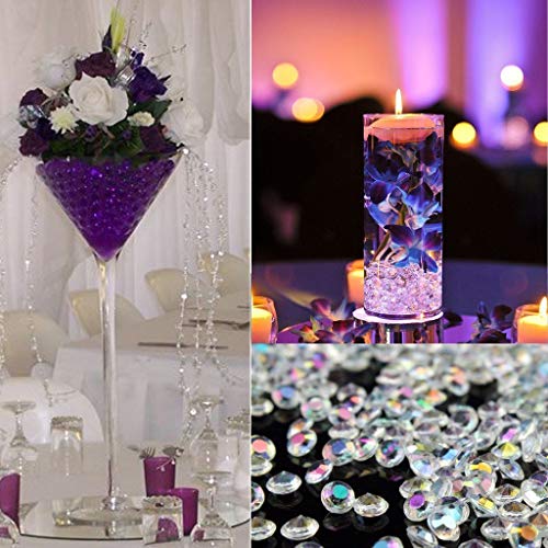 1000pcs Platic Acrylic Gems Fake Acrylic Diamonds Vase Filler Beads Faux Diamond Crystals Jewels for Makeup Brushes Holder Table Scatter Confetti Party Arts Crafts Birthday Wedding Decor - color: Medium Blue, size: 10mm