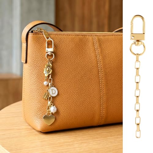 Hzopcw 20pcs Gold Keychain Making Kit, Key Ring Swivel Snap Hook Chains, Extender Keychain Bag Charm Kits for DIY Crafts Jewelry Making Handbag Purses- E2 Style - color: Gold-20pcs-E2 Style