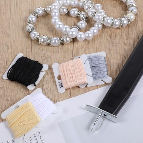 Jewelry Bead Knotting Tool Kit with Silk Thread, Knot Tying Kit Create Secure Knots for Necklace Bracelet Jewelry Making Stringing DIY Beading Tools