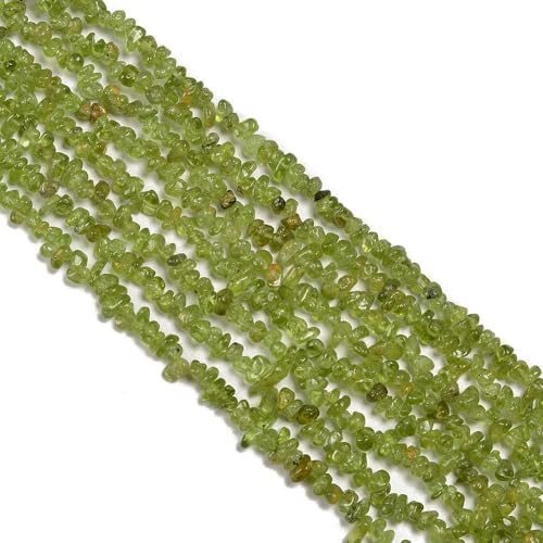3-5mm Natural Green Peridot Gemstone Chips Loose Beads Semi Precious for Jewelry Making DIY Handmade Craft Supplies 1 Strand per Bag Approxi 32" - color: Green Peridot