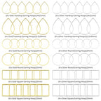 216pcs Beading Hoop Earrings 3 Shapes Earring Hoops Hypoallergenic Earring Finding Square Teardrop Round Earrings Beading Hoop Bulk for DIY Earring Making Supplies(Gold&Silver) - color: 216PCS;Teardrop,Square,Round;Gold,Silver
