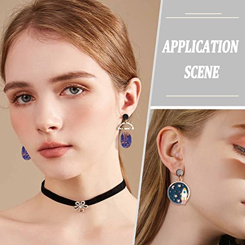SUNNYCLUE 1 Box 30Pcs 3 Sizes Flat Round Earring Posts Stainless Steel Earring Post Ear Stud with Loop Blank Metal Earring Studs Ear Nuts for Earrings Jewelry Making DIY Women Adults Crafts Supplies - color: 15 Pairs Round Black Stud Earring Findings