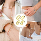 4 PCS 18K Gold Plated Carabiner Clasps and Closures and 4 PCS Silvery Claps for Jewelry Making Bracelet Necklace Oval Connector - color: 4 Golden+4 Silvery