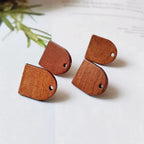DoreenBeads 30Pcs Natural Wooden Stud Earrings Posts with Loop for Jewelry Making- Wood Earring Posts with Ear Backs for Women Girls DIY Earring Making Jewelry Findings Supplies (Half Oval) - color: Half Oval