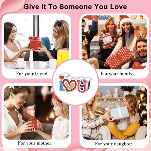 925 Sterling Silver Charms for Bracelets and Necklaces Charms for Women Fashion Jewelry for Women Friend and Mother - color: I LOVE U