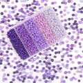 TOAOB 1500pcs 3mm Purple Colors Opaque Seed Beads Kit Glass Round Small Spacer Beads with Beading Pin for DIY Beading Weaving Earrings Bracelets Necklaces Eyeglass Chain Art Crafts Jewelry Making - color: Purple Series