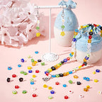 SUNNYCLUE 1 Box 200Pcs 10 Styles Handmade Millefiori Lampwork Glass Beads Flower Flat Round Loose Spacer Bead for DIY Necklace Bracelet Earring Jewelry Making Handmade Crafts - color: 200pcs Flower Small Beads