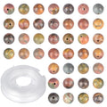 4mm 200pcs Natural Stone Round Beads Picasso Genuine Stone Beading Loose Gemstone DIY Charm Smooth Beads for Bracelets Necklaces Earrings Hole Size 1mm (Picasso 4mm) - color: Picasso, size: 4mm