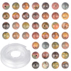 4mm 200pcs Natural Stone Round Beads Picasso Genuine Stone Beading Loose Gemstone DIY Charm Smooth Beads for Bracelets Necklaces Earrings Hole Size 1mm (Picasso 4mm) - color: Picasso, size: 4mm