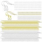 200 PCS 14K Gold Tone and Silver Earring Hooks 925 Sterling Silver Plated Hypoallergenic Ear Wires Fish Hooks with 100 PCS Clear Silicone Earring Backs and 100PCS Jump Rings for DIY Jewelry Making - color: 14K Gold and Silver
