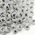 200PCS Letter Beads Glow in The Dark 4x7mm Acrylic Alphabet Letter K Beads for Jewelry Making Bracelet - color: K-200PCS