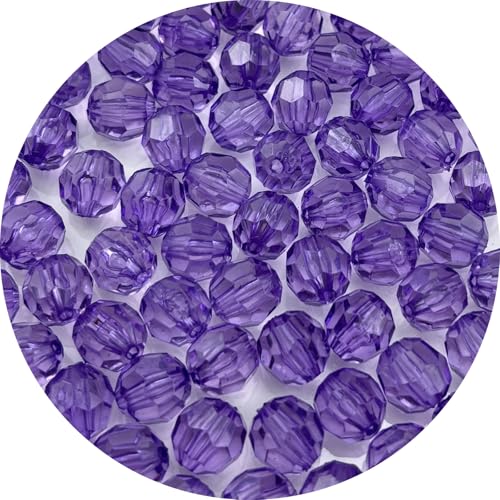 400pcs 8mm Acrylic Round Faceted Beads for Crafts Faceted Spacer Beads for Sewing Crafts Decoration Necklaces Bracelets Earrings Jewelry Making(Bluish Violet) - color: Bluish Violet, size: 8mm