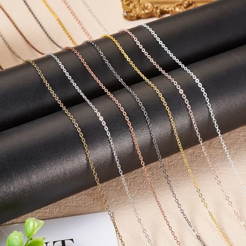 Cheriswelry 32.81Feet/10m Silver Necklace Chain Flat Oval Cross Curb Chain Brass Coated Iron Cable Chain with Spool 2.5x2x0.3mm for DIY Crafts Bracelet Choker Jewelry Making - color: Silver