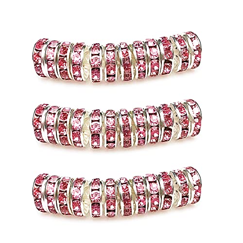 MJDCB Rondelle Spacer Beads Round Crystal Czech Rhinestone for Bracelets Necklaces Jewelry Making Accessories (Pink,4mm/100pcs) - color: Pink, size: 4mm/100pcs