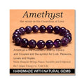MASSIVE BEADS Handmade Yoga Stretch Elastic Bracelet Natural Stone Crystal Healing Power Energy Gifts for Unisex Adult 4mm 6mm 8mm 10mm - color: Amethyst(Love Guardian), size: 10mm