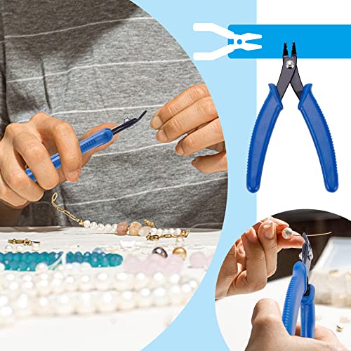 PH PandaHall 3000 Pcs 3 Sizes 2 Colors Brass Tube Crimp Beads with 45# Steel Bead Crimping Pliers for Jewelry DIY Crafts Making