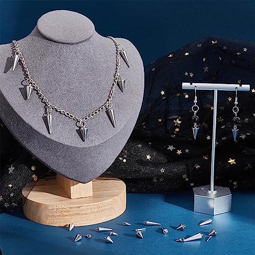 UNICRAFTALE Cone Charms Stainless Steel Spike Charms Punk Style Charm Spike Pendants Dangle Charm for DIY Necklace Earring Bracelet Jewelry Making - size: 6.5/8.5/10/13.5/14/18mm Long