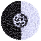 Plastic Pony Beads for Jewelry Making, 1200 Pieces, Multi-Color, 0.35 x 0.22 inch, DIY Craft Beads for Bracelets and Hair Braids (Black+White) - color: Black+white