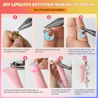 Starry 524 Pcs Keychain Making Kit, Including 25 Extender Chain 25 Keychain Clips 166 Charms Jewelry Plier Making Supplies for DIY Crafting and Jewelry Making - color: 524 Pcs