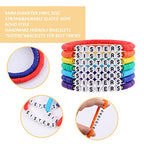 Rainbow Heishi Surfer Bracelets Set for Women Stackable Clay Beaded Bracelets Disc Stretch Preppy Bracelets Layering Colorful Friendship Bracelets Team Cheer Bulk Boho Summer Beach Jewelry Gift - style: SISTERS